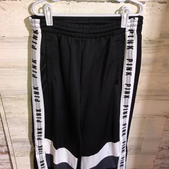 PINK Victoria’s Secret sweatpants track pants size XS gray and black workout​​ - Picture 2 of 5